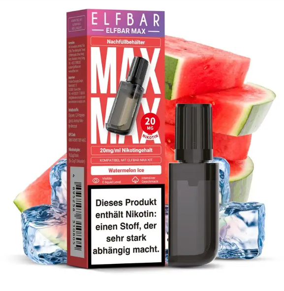 ELF Bar MAX - Náhradná náplň - Watermelon Ice - 10 ml - 20 mg/ml